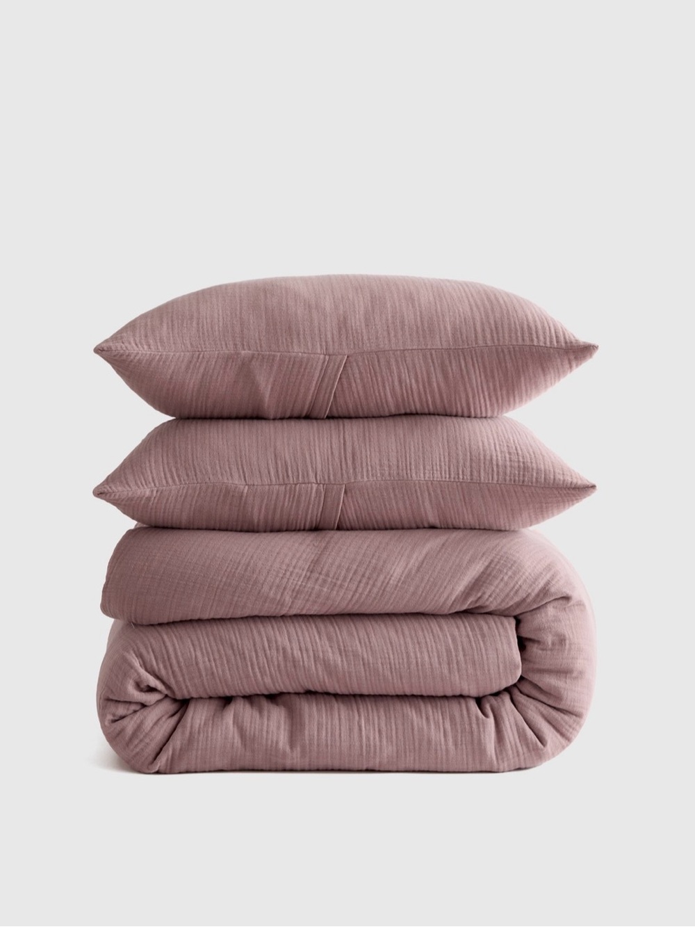 Quince Organic Cotton Gauze Duvet Cover Set Twin in Fig